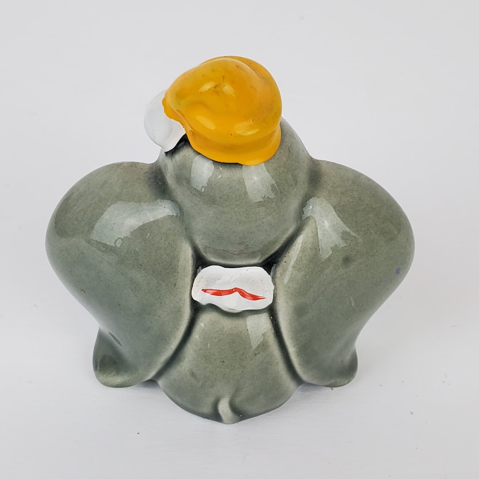 Vintage Disney Japan Baby Dumbo Circus Elephant Porcelain Figurine Yellow Hat - Thumbnail 3