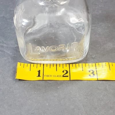 Vintage Lavoris Clear Glass Mouthwash Jar with Stopper Starburst Design EMPTY - Thumbnail 9