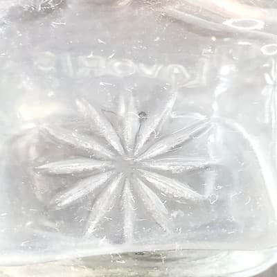 Vintage Lavoris Clear Glass Mouthwash Jar with Stopper Starburst Design EMPTY - Thumbnail 4