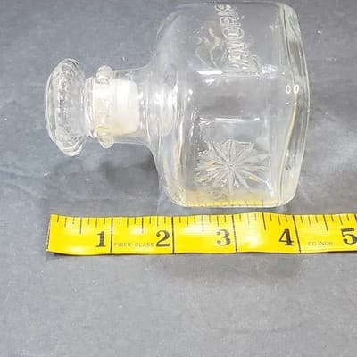 Vintage Lavoris Clear Glass Mouthwash Jar with Stopper Starburst Design EMPTY - Thumbnail 11