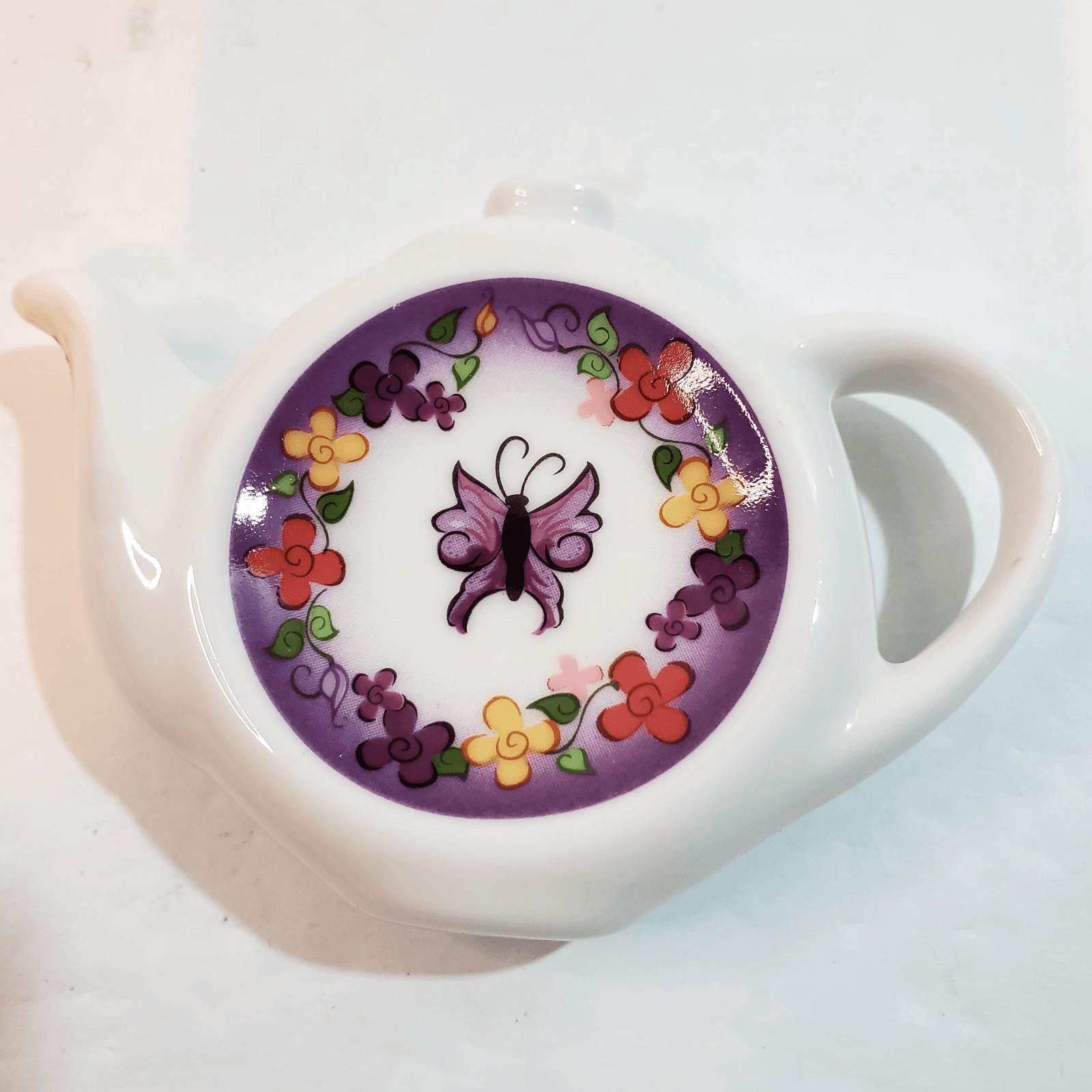 Paul Cardew 2004 Tea Time Butterfly Tea Bag Rest Flower Chain Red Hat Society - Thumbnail 2