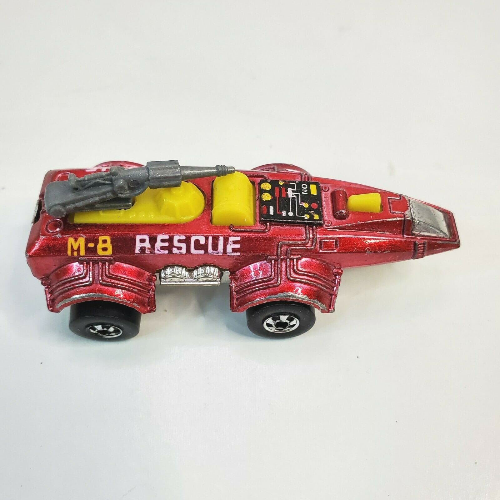 Vintage 1978 Mattel Hot Wheels Blackwall Spacer Racer M-8 Rescue Metallic Red - Thumbnail 4