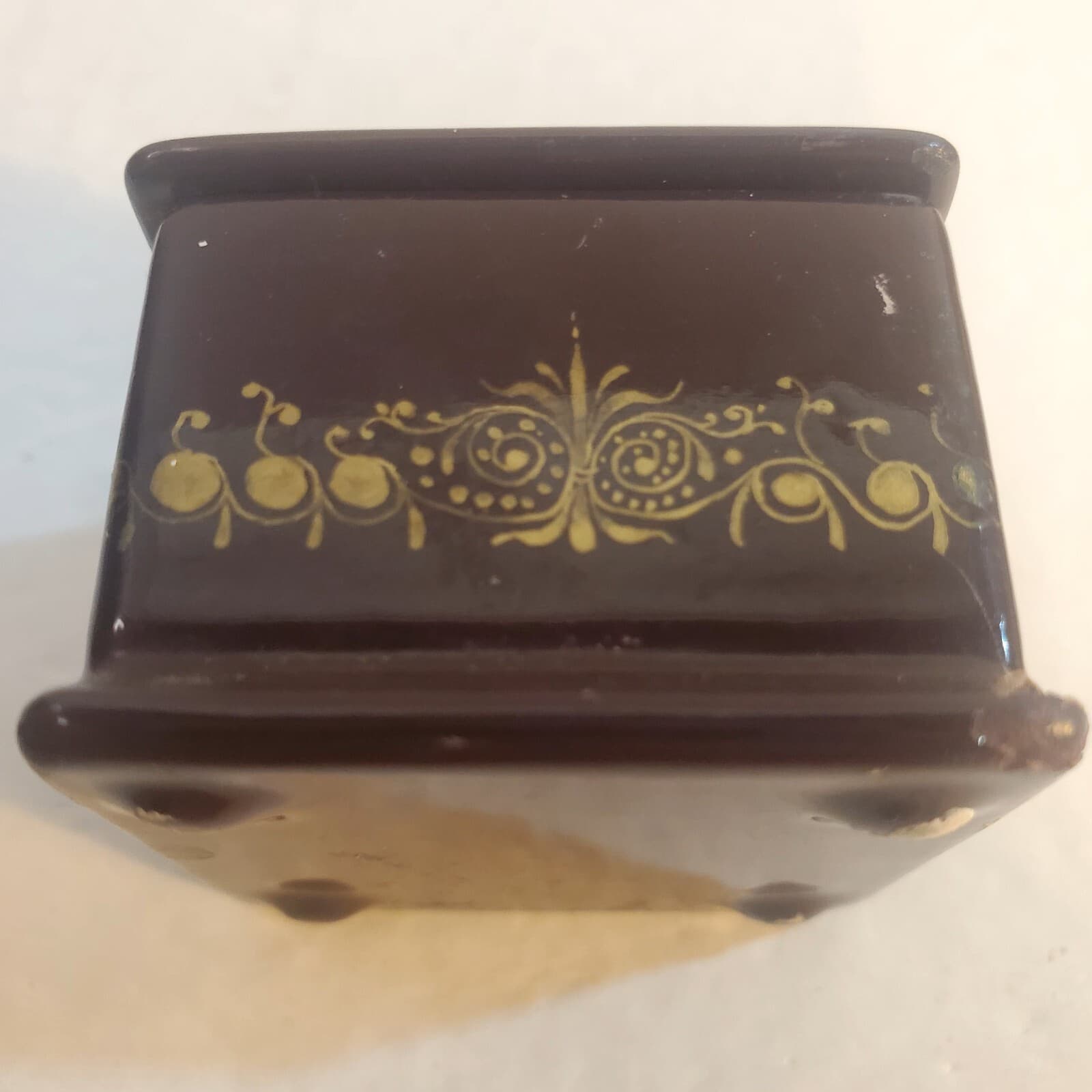 Vtg. Russian Palekh Small Hinged Lacquer Box Papier-Mache The Golden Cockerel - Thumbnail 3
