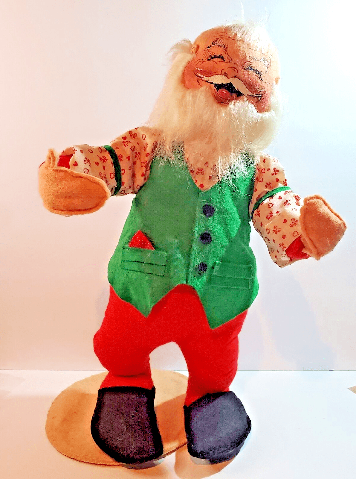 Vintage Annalee Mobilitee Santa Claus Doll 1989, Christmas 17 inch Poseable