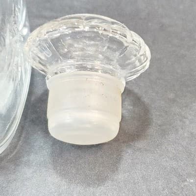 Vintage Lavoris Clear Glass Mouthwash Jar with Stopper Starburst Design EMPTY - Thumbnail 8