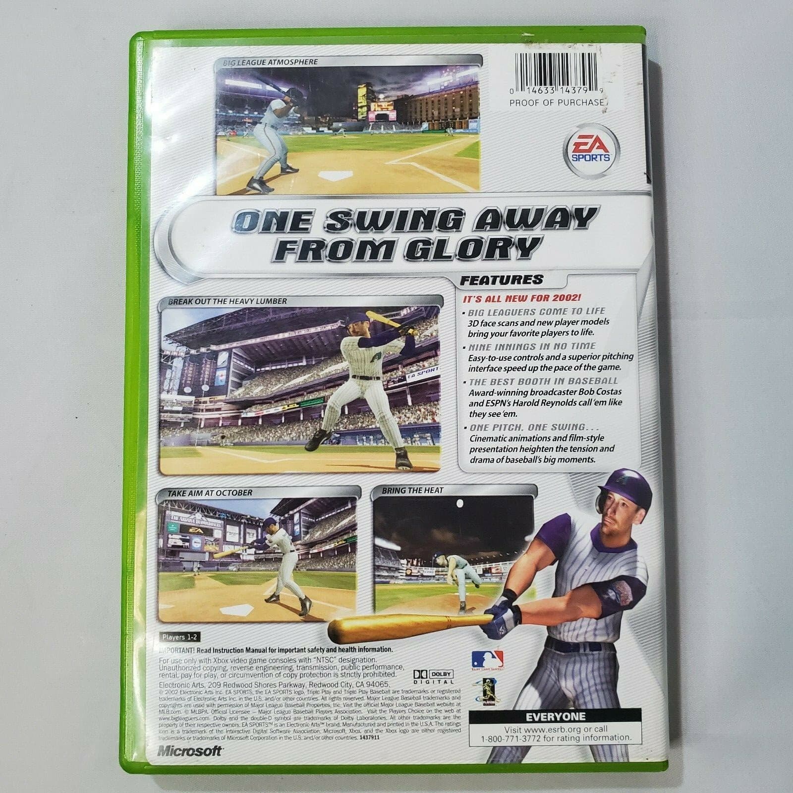 Xbox Triple Play 2002 Baseball Video Game Complete with Manual EA Sports - Thumbnail 2