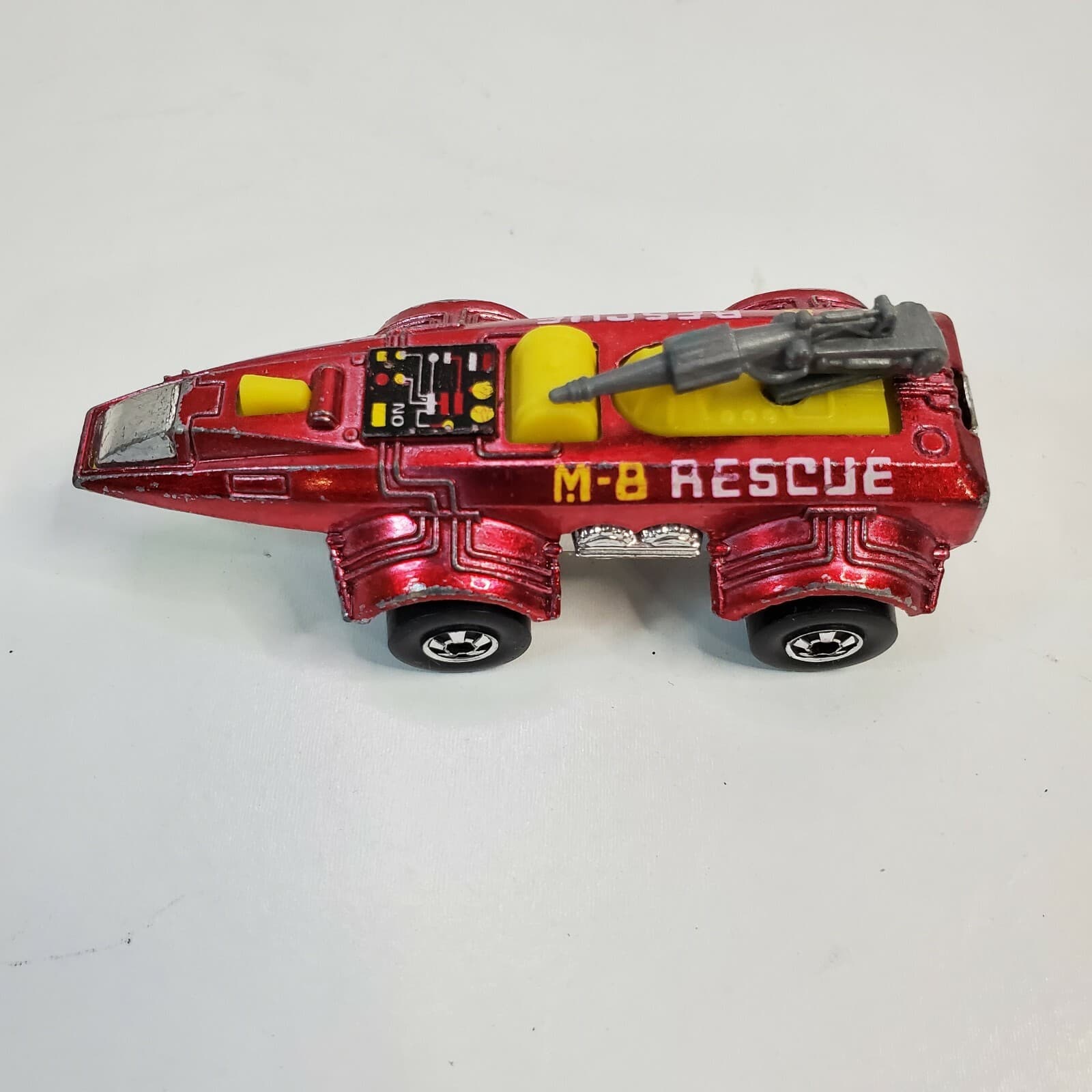 Vintage 1978 Mattel Hot Wheels Blackwall Spacer Racer M-8 Rescue Metallic Red - Thumbnail 5