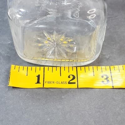 Vintage Lavoris Clear Glass Mouthwash Jar with Stopper Starburst Design EMPTY - Thumbnail 10