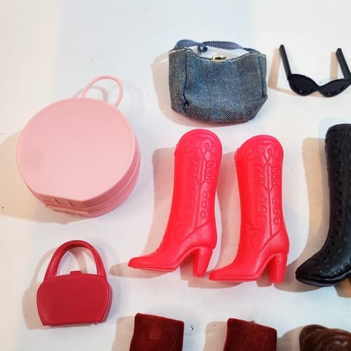 Vintage Barbie Doll Accessories 22 piece Mixed Lot 1990's Boots Sunglasses Purse - Thumbnail 8