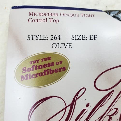Vtg Hanes Silk Reflections Soft Touch Control Top Pantyhose EF Style 264 Olive - Thumbnail 2