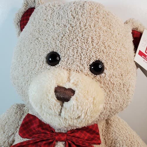 Hugfun Hug Fun Beige Plaid Bowtie Feet & Ears 22" Teddy Bear Plush Stuffed Toy - Thumbnail 2