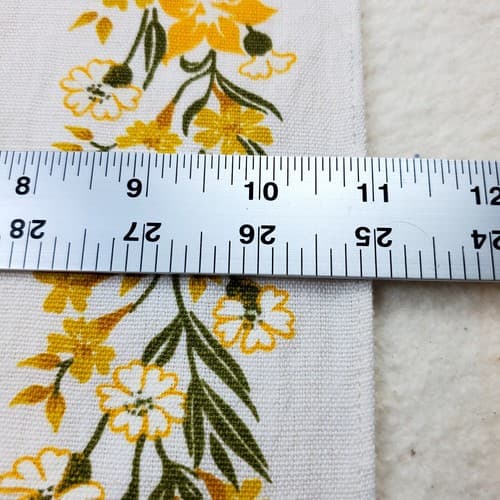Vintage Linen Stamped Yellow Flowers Dresser Scarf Table Runner 28.5" x 11" - Thumbnail 6