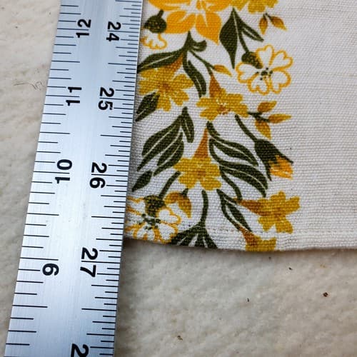 Vintage Linen Stamped Yellow Flowers Dresser Scarf Table Runner 28.5" x 11" - Thumbnail 5