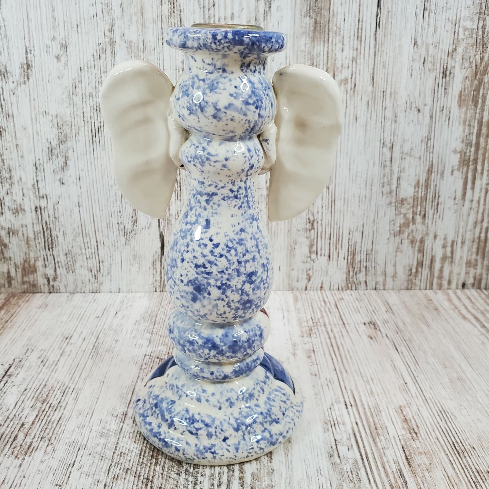 Clayton Dickson Co. Canada Ceramic Folk Art Christmas Angel Taper Candle Holder - Thumbnail 4