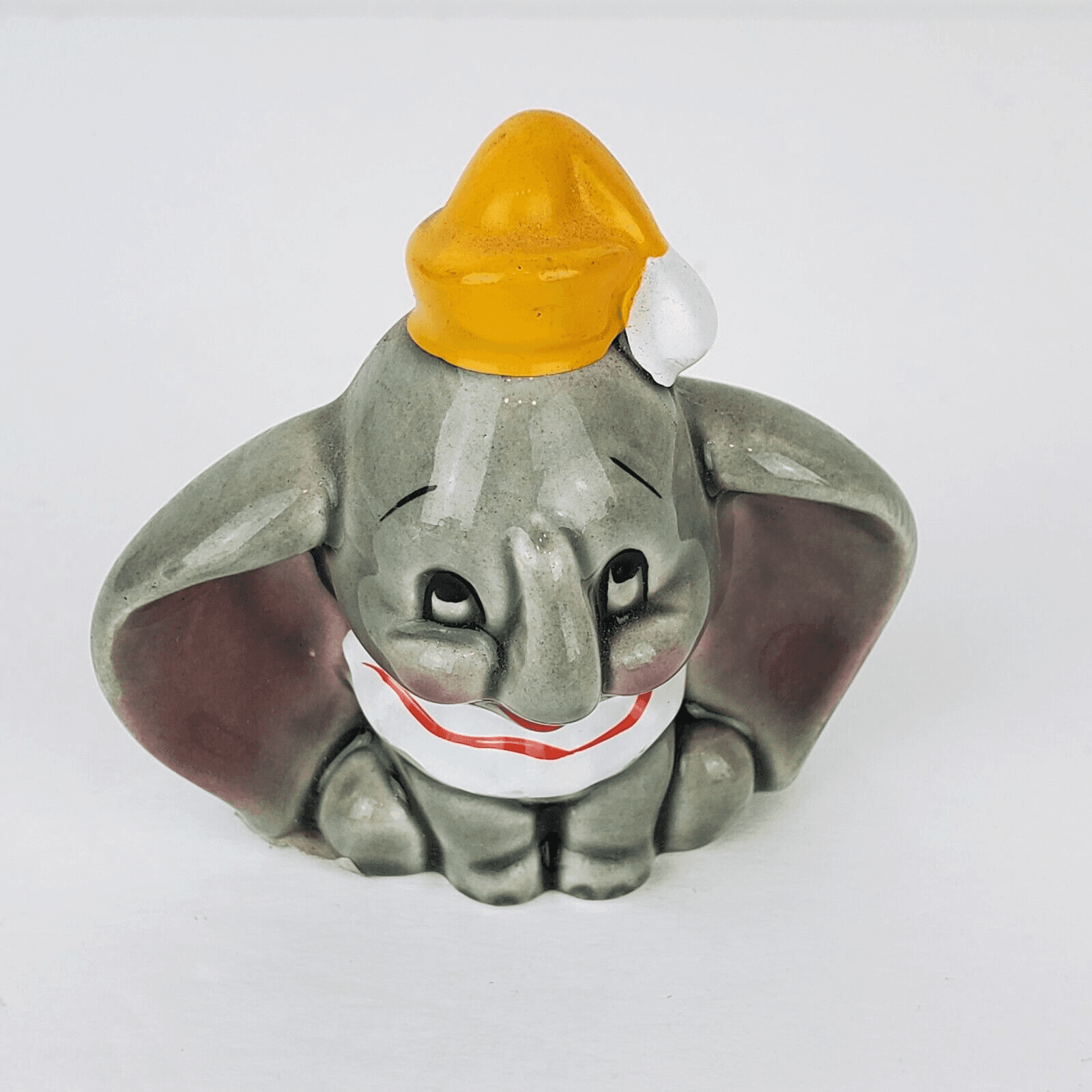 Vintage Disney Japan Baby Dumbo Circus Elephant Porcelain Figurine Yellow Hat