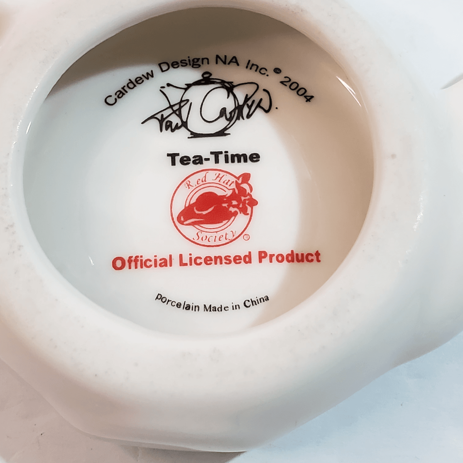 Paul Cardew 2004 Tea Time Butterfly Tea Bag Rest Flower Chain Red Hat Society - Thumbnail 4