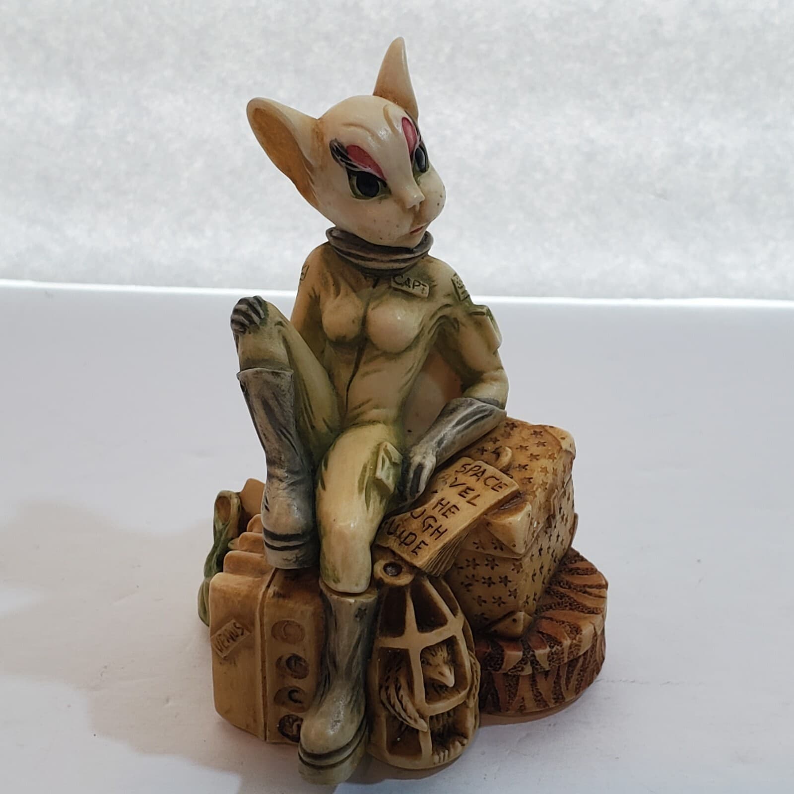 Harmony Kingdom Minx On The Moon 2001 Cat Trinket Box Figurine Steampunk - Thumbnail 3