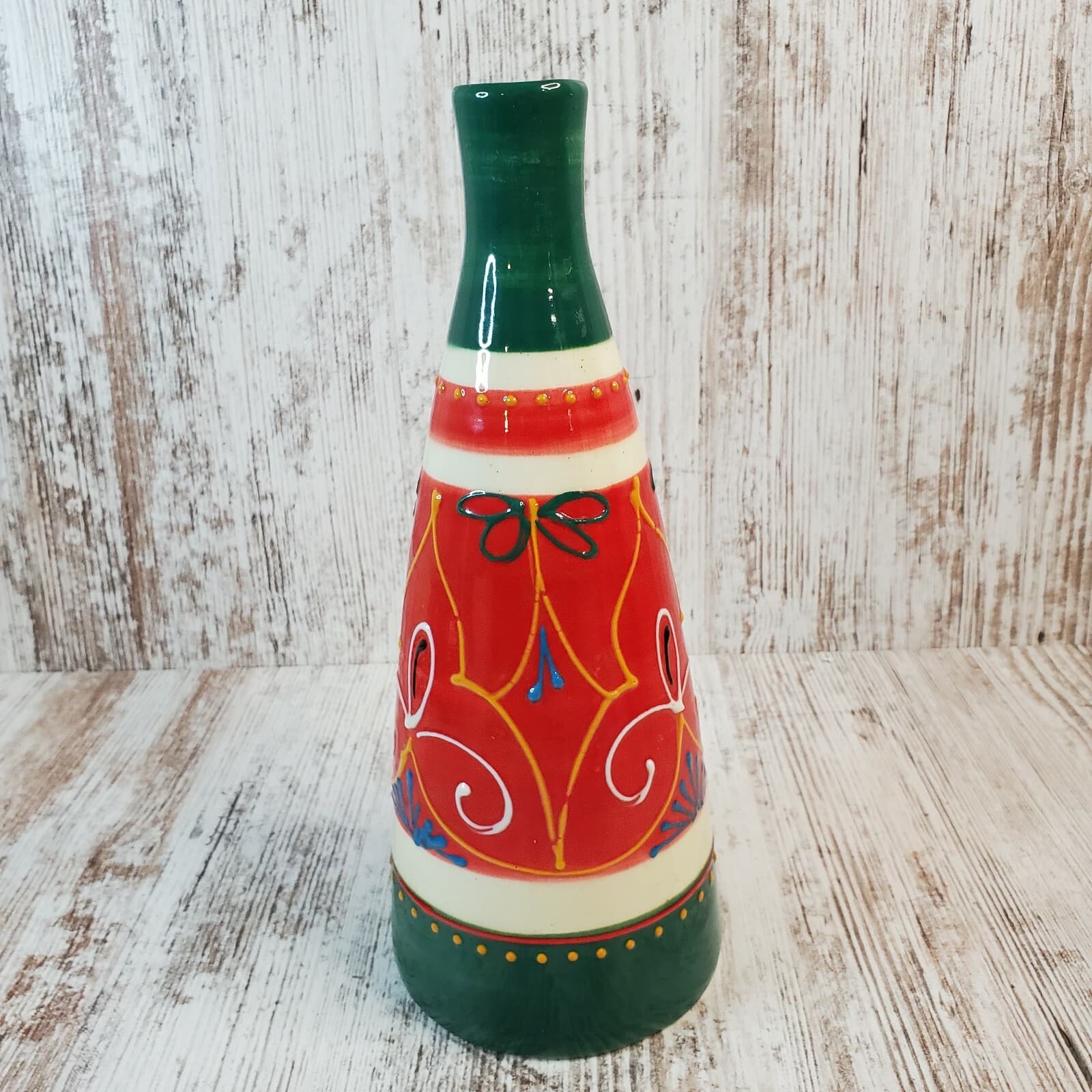El Poyeton Decorative Handmade In Spain Colorful Folk Art Pottery Vase Decor