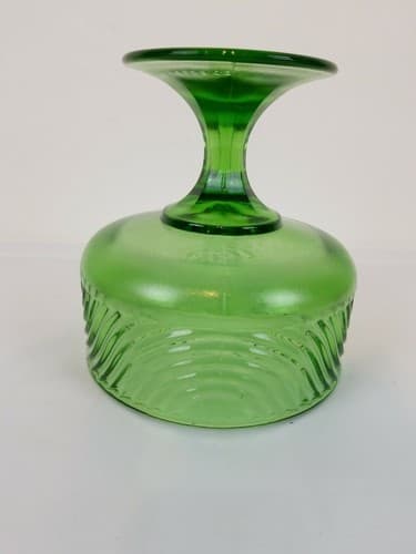 Vintage E. O. Brody Co EMERALD GREEN Glass Pedestal Candy Dish Bowl - Thumbnail 4