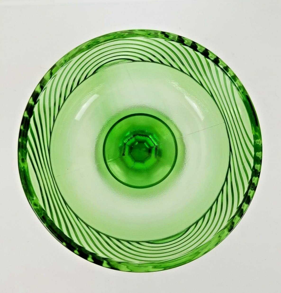 Vintage E. O. Brody Co EMERALD GREEN Glass Pedestal Candy Dish Bowl - Thumbnail 2