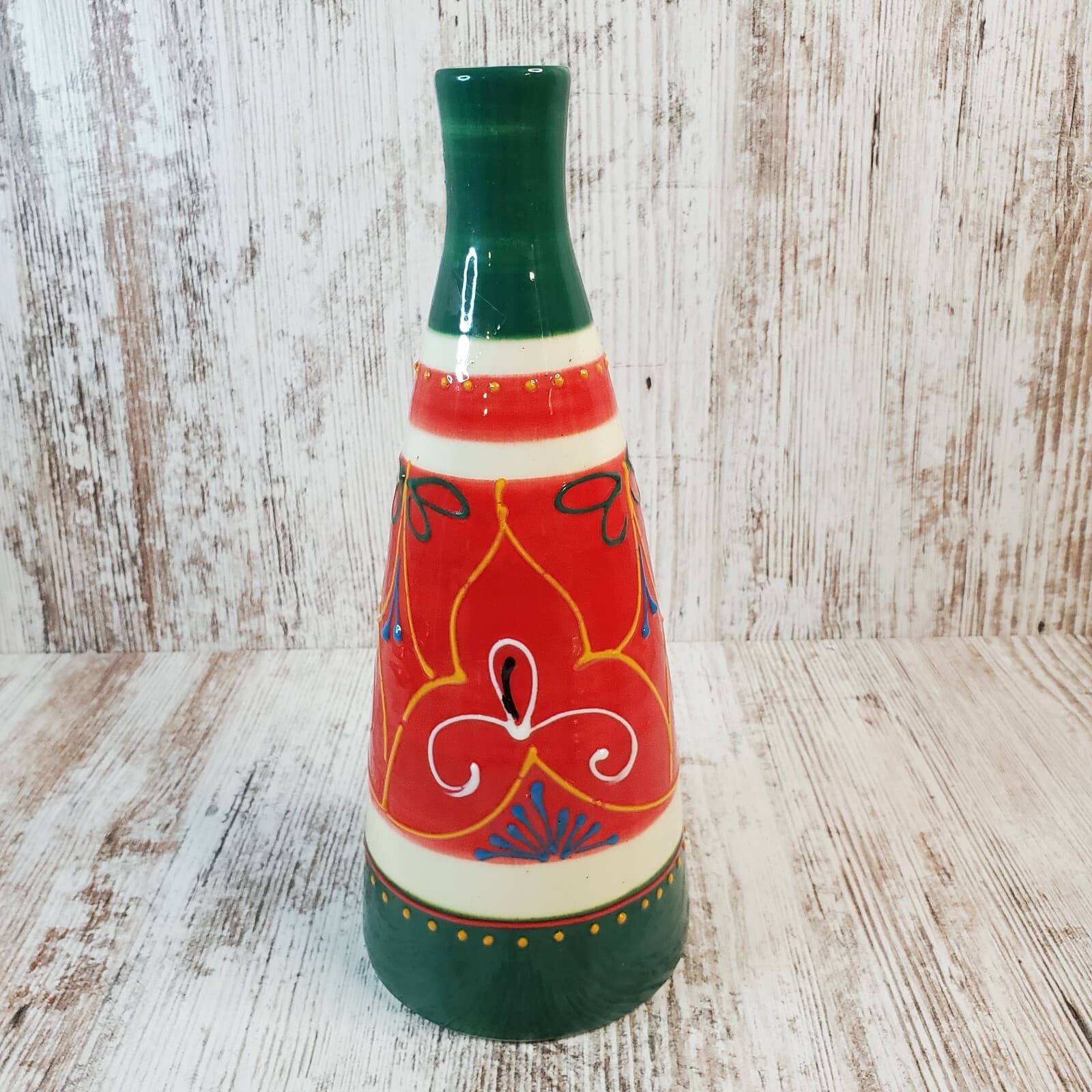 El Poyeton Decorative Handmade In Spain Colorful Folk Art Pottery Vase Decor - Thumbnail 2