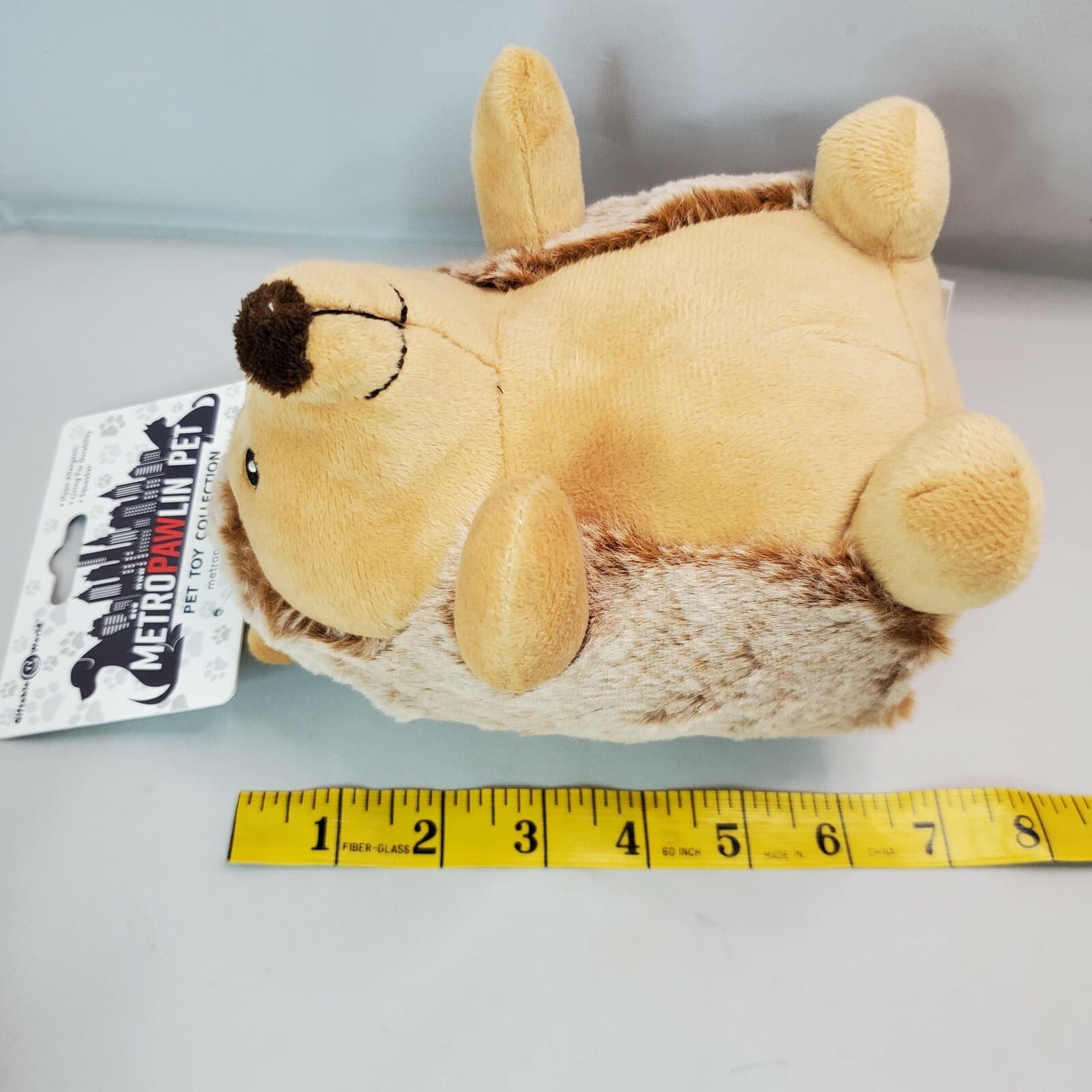 MetroPAWlin Pet Brown Hedgehog with Squeaker Puppy Dog Interactive Fun Plush Toy - Thumbnail 6
