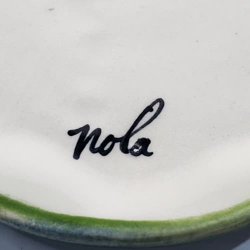 Nola Watkins Handpainted Ceramic We're Expecting Snowman Xmas Ornament - Thumbnail 3