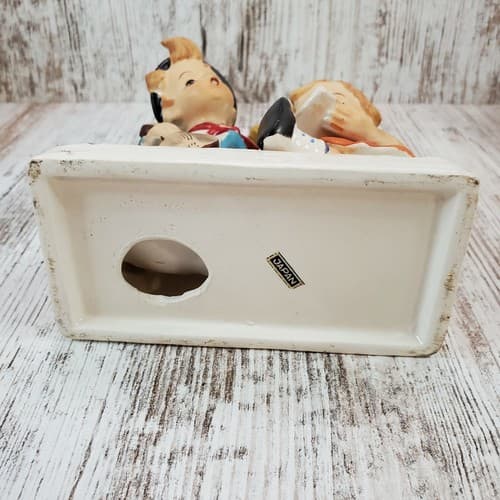 Vtg Japan Figurine Boy & Girl Sitting Playing Music Singing Hand Painted Bisque - Thumbnail 7