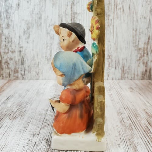 Vtg Japan Figurine Boy & Girl Sitting Playing Music Singing Hand Painted Bisque - Thumbnail 6