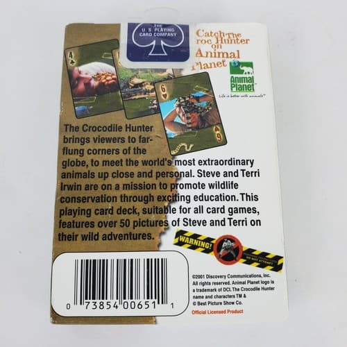 Vintage 2001 The Crocodile Hunter on Animal Planet Playing Cards Bicycle Brand - Thumbnail 2