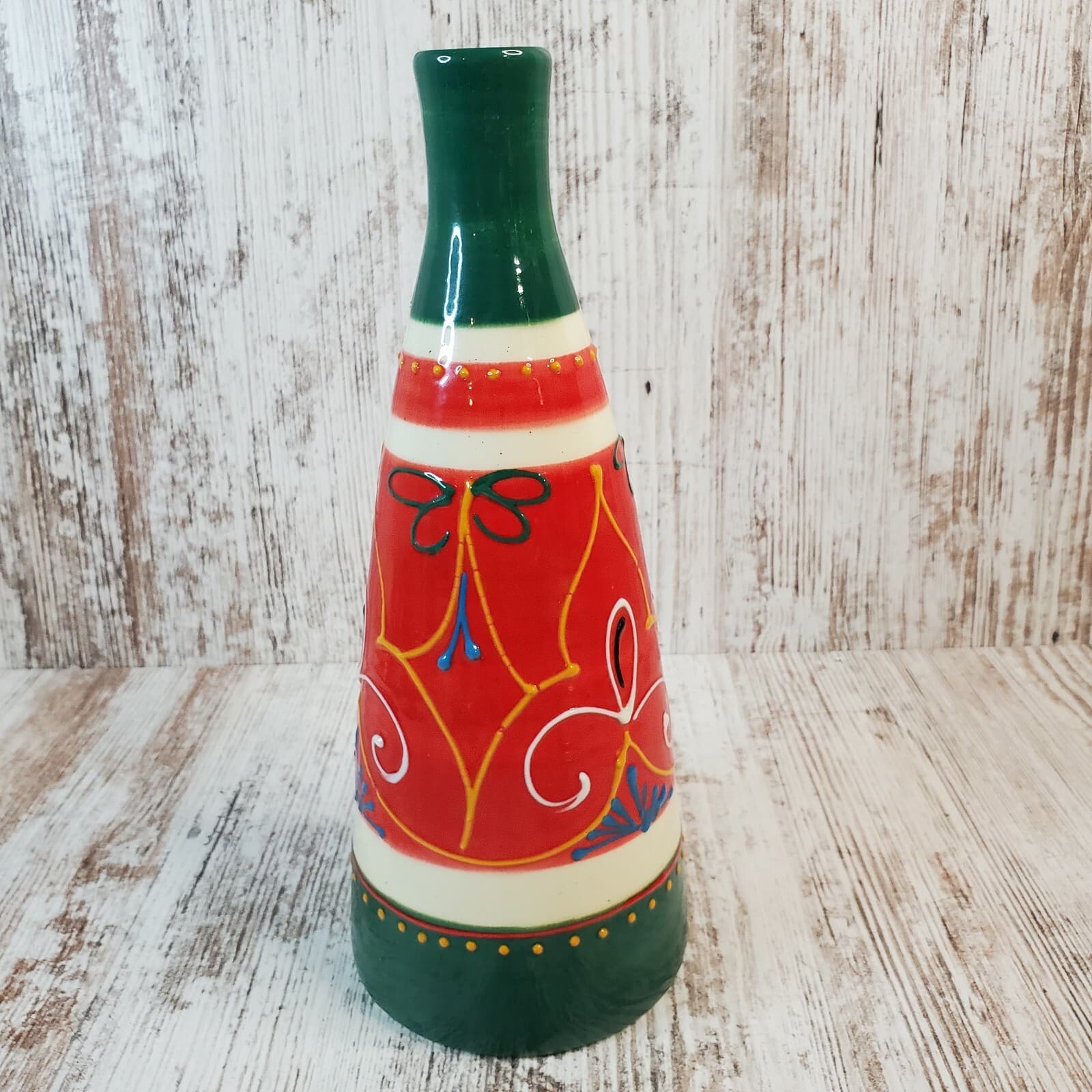 El Poyeton Decorative Handmade In Spain Colorful Folk Art Pottery Vase Decor - Thumbnail 3