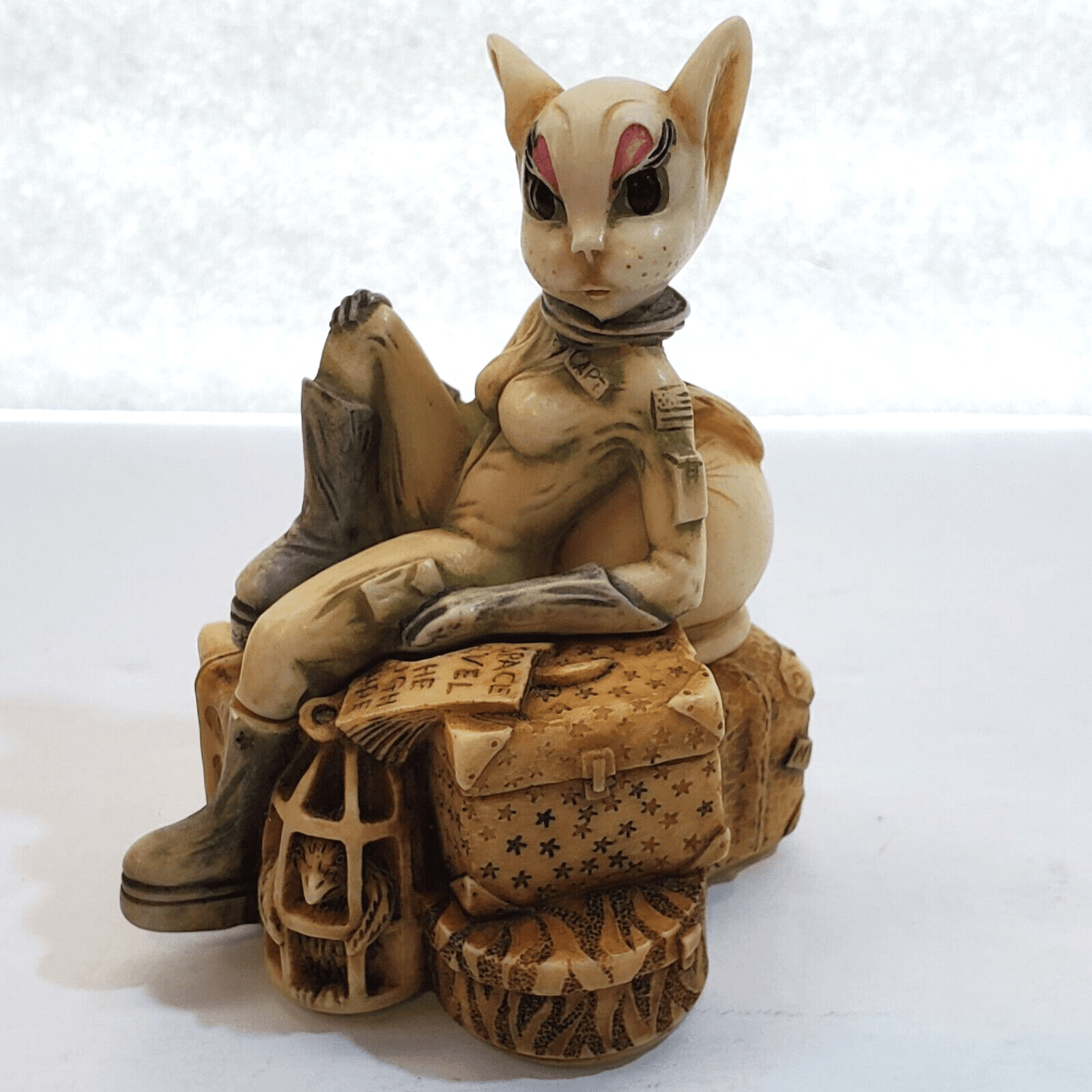 Harmony Kingdom Minx On The Moon 2001 Cat Trinket Box Figurine Steampunk