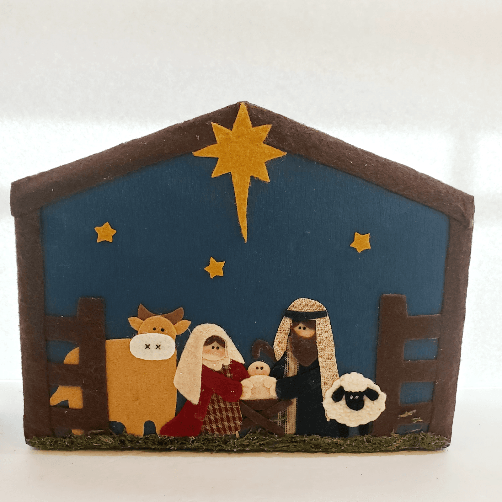 Christmas Children's Nativity Ornaments Set of 7 Polymer Clay Figures & Creche - Thumbnail 5
