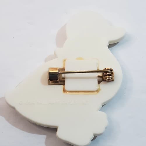 Vintage 1984 Hallmark Cards Yellow Puffy Plastic Duck Duckling Easter Brooch Pin - Thumbnail 2