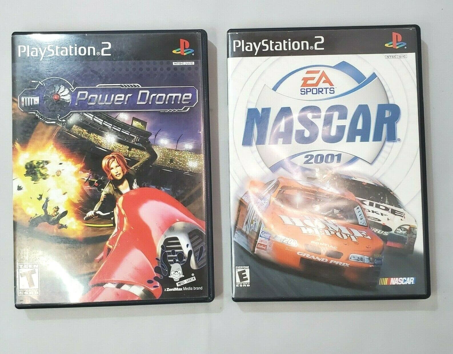 Playstation 2 PS2 Power Drome 2004 & Nascar 2001 Complete Video Game Racing