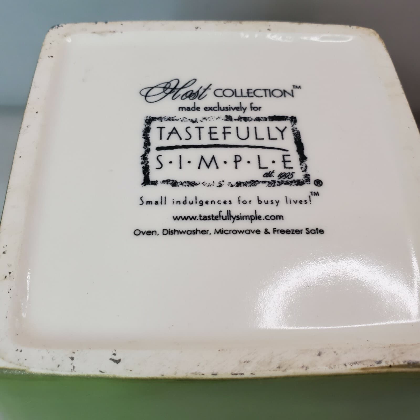 Tastefully Simple Host Collection Olive Green Pitcher Jug Handle Leaf Motif - Thumbnail 5