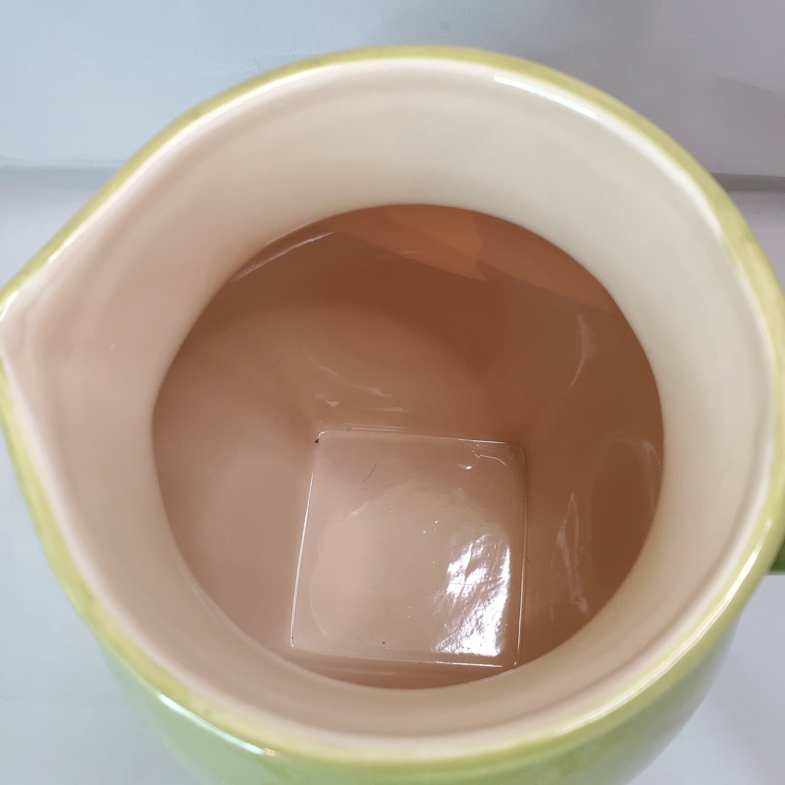 Tastefully Simple Host Collection Olive Green Pitcher Jug Handle Leaf Motif - Thumbnail 4