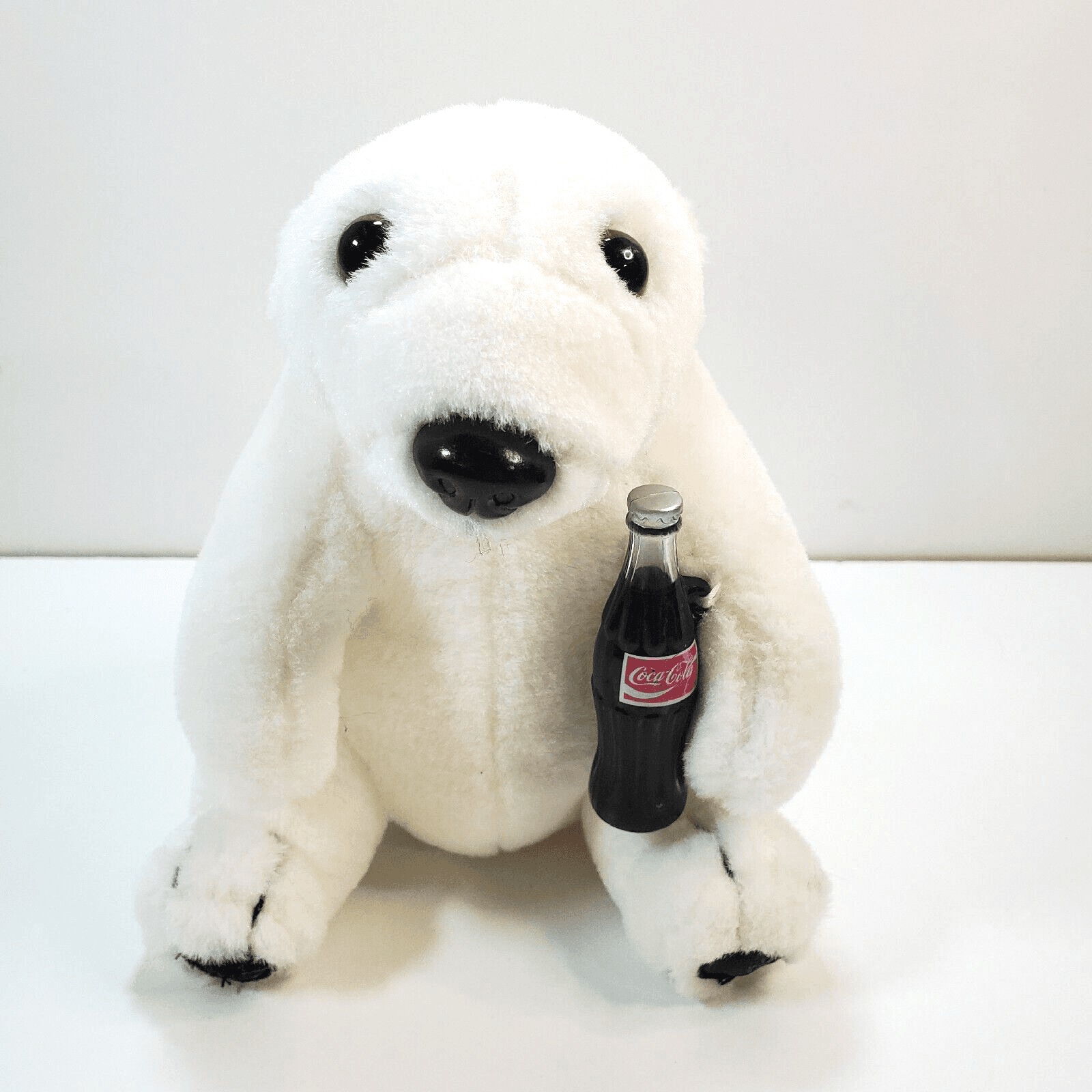 Vintage 1993 Coca Cola Polar Bear Coke Bottle Doll Plush Stuffed Animal Toy 7”