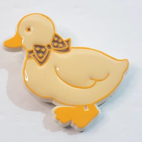 Vintage 1984 Hallmark Cards Yellow Puffy Plastic Duck Duckling Easter Brooch Pin