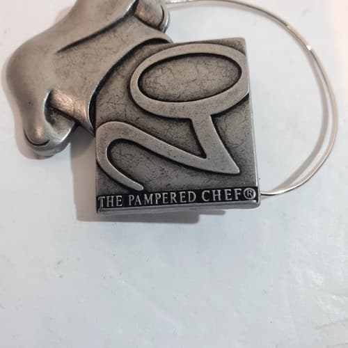 Vintage Pampered Chef Pewter Tone Charm Holder Pin Brooch Hat 20 Cooking Baking - Thumbnail 2