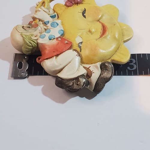 Vtg Anri Juan Ferrandiz Italy Clown Playing Trumpet on Sun Christmas Ornament - Thumbnail 4