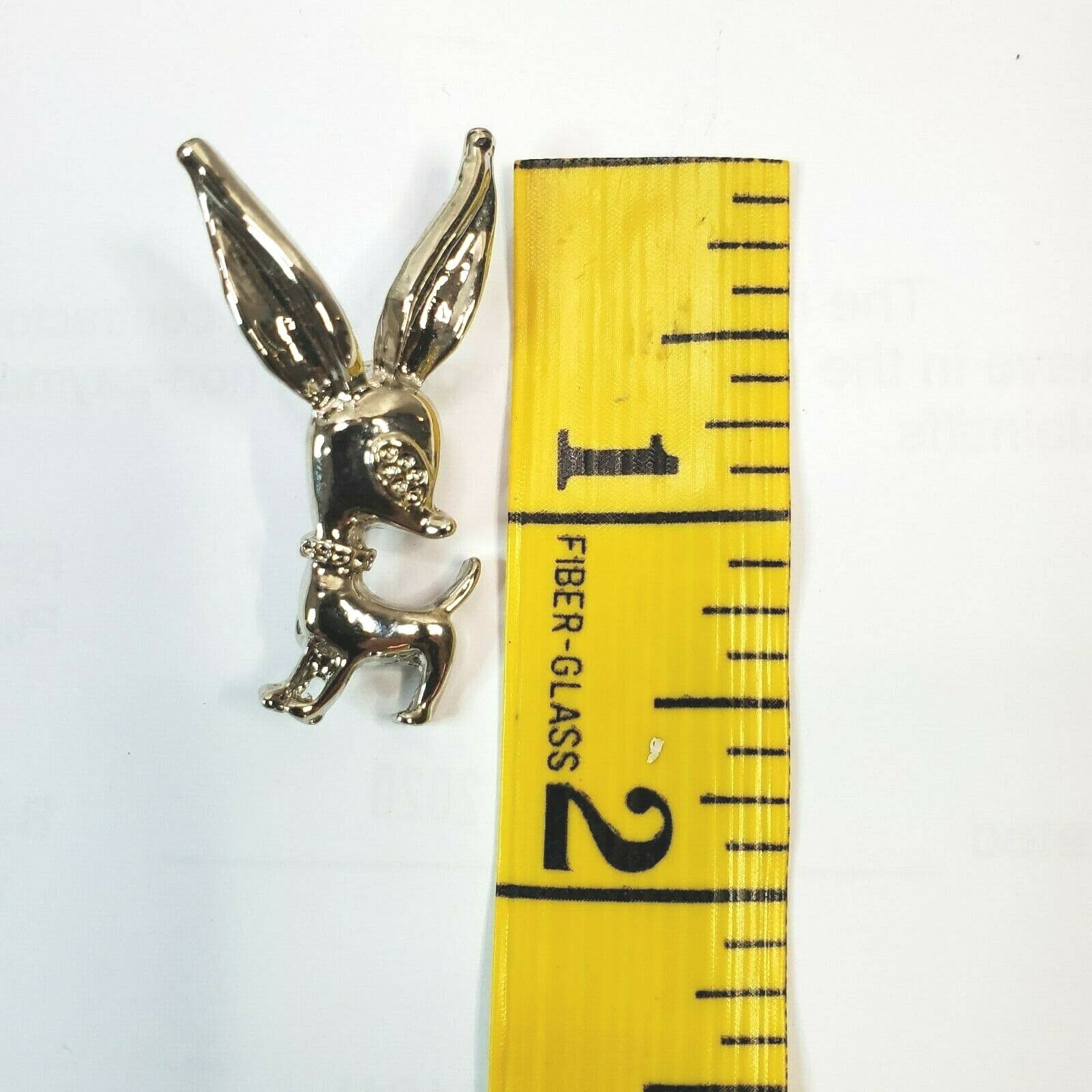 Small Unmarked Silver Tone Dog, Donkey, Reindeer Pin Brooch - Thumbnail 3