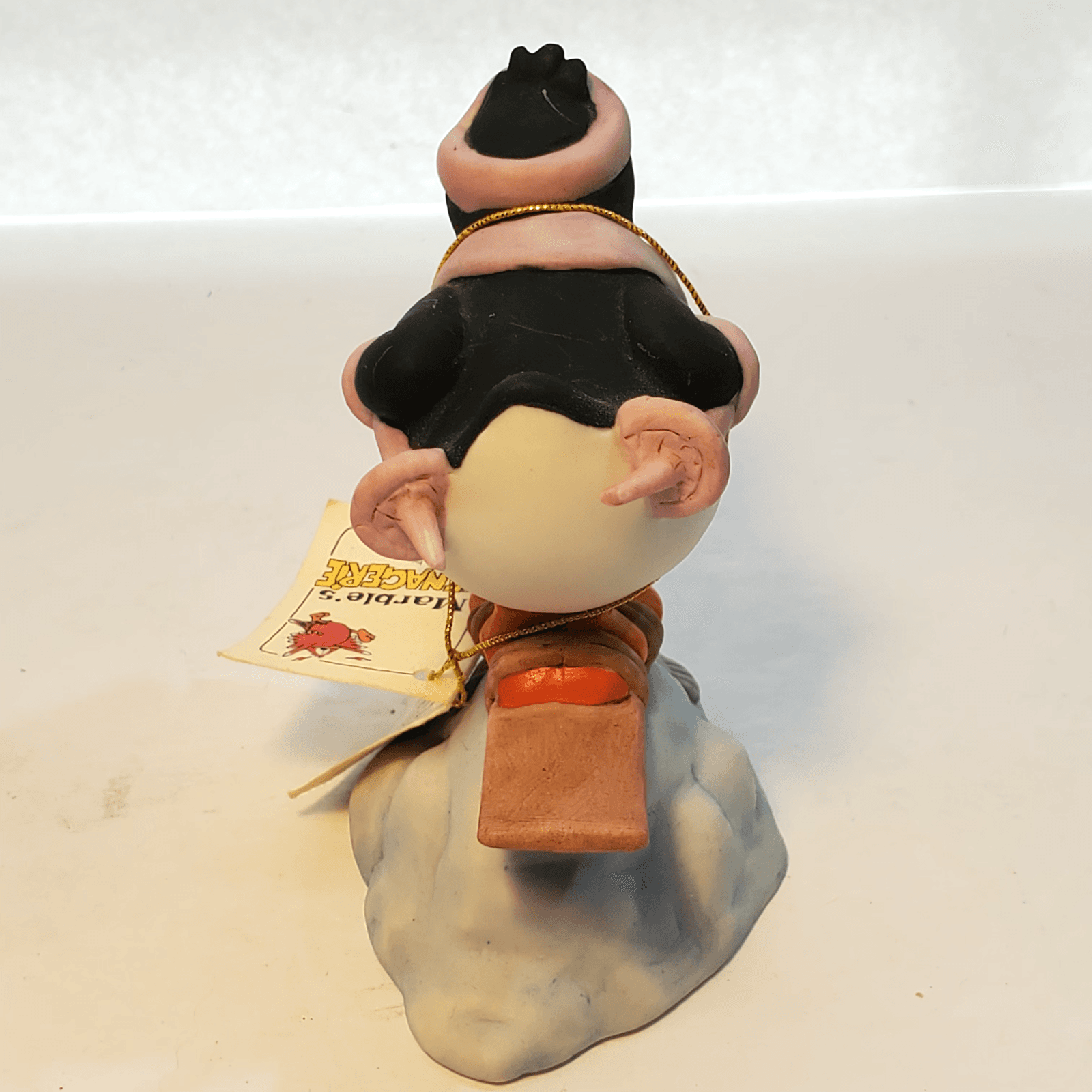 Vintage 1984 Marble's Menagerie George Good Ceramic Skiing Penguin Figurine - Thumbnail 4