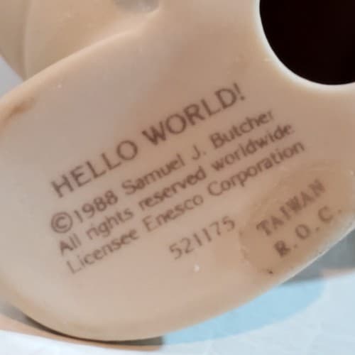 Vintage Enesco Kangaroo Mom and Baby Hello World 1988 Samuel J. Butcher Figurine - Thumbnail 5