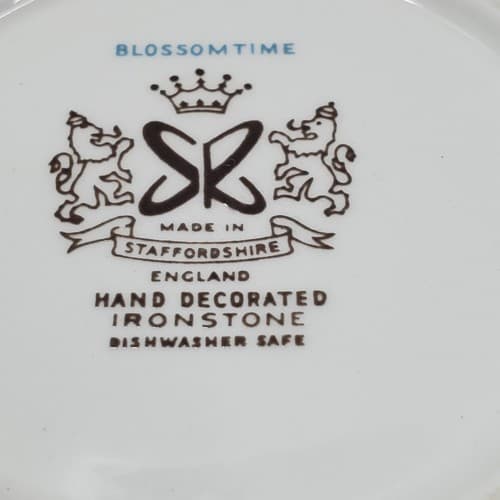 Vtg Staffordshire England Ironstone Blossomtime Blue Floral 2 Soup Cereal Bowls - Thumbnail 5