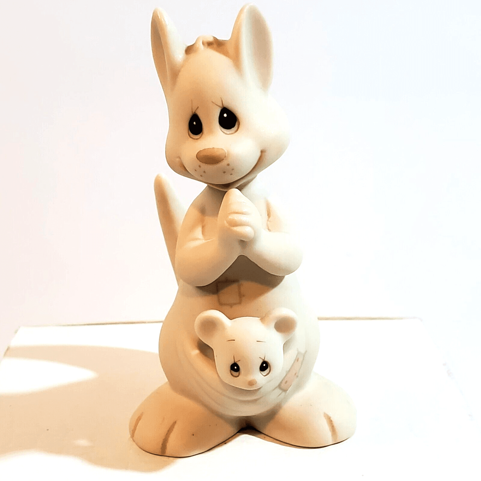 Vintage Enesco Kangaroo Mom and Baby Hello World 1988 Samuel J. Butcher Figurine