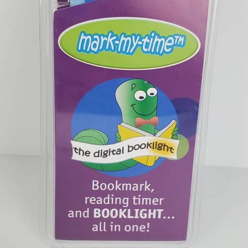 Mark-My-Time LED Book Light and Digital Reading Timer Bookmark Blue Camouflage - Thumbnail 3
