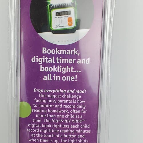 Mark-My-Time LED Book Light and Digital Reading Timer Bookmark Blue Camouflage - Thumbnail 6