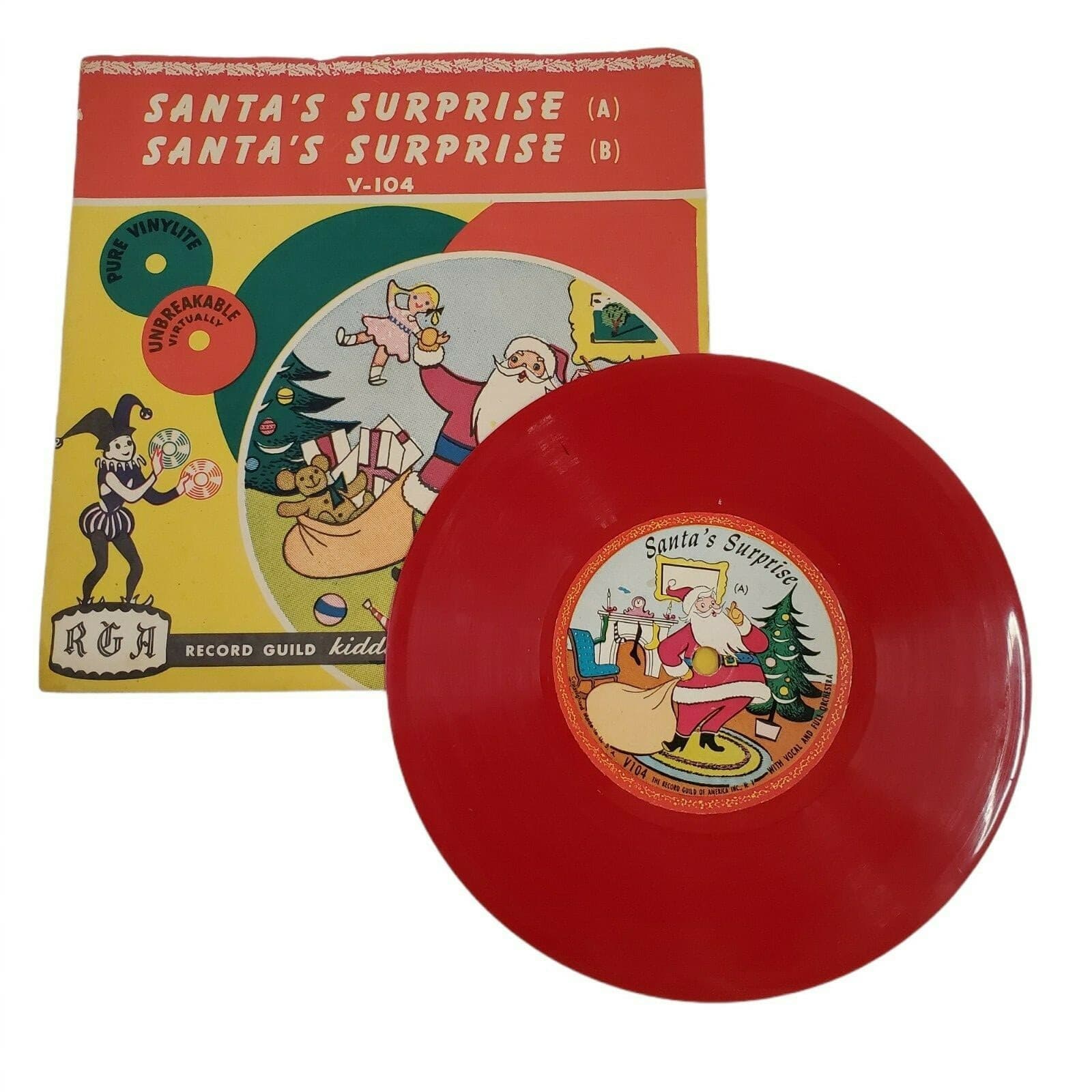 Vintage RGA Record Guild Santas Surprise Christmas 45rpm Unbreakable Untested - Thumbnail 3