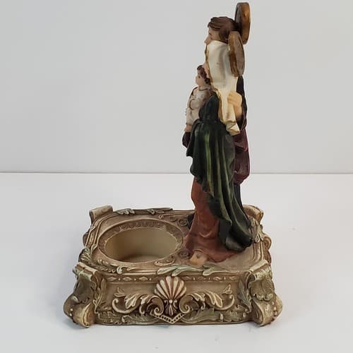 Vintage Santini Gold Italy Style Joseph Mary Baby Jesus Candle Holder Figurine - Thumbnail 4